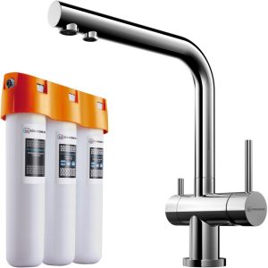 Смеситель для кухни Omoikiri Nagano + Pure Drop Lite с фильтром Хром глянцевый 4146.8028