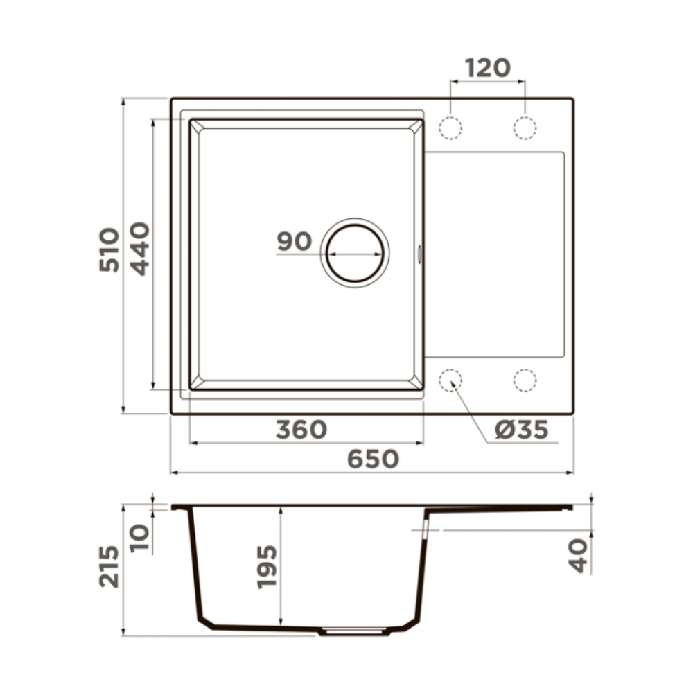 Мойка кухонная Omoikiri Daisen 65 Серый матовый 4993682 — изображение 4